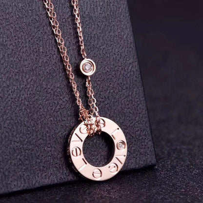 [Rani Jewelry] LOVE NECKLACE 16MM 2 DIAMONDS