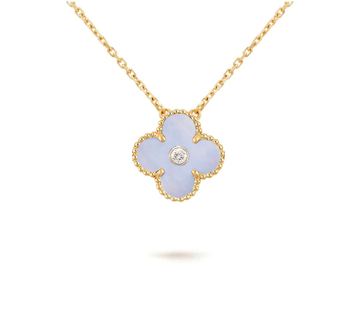 [Rani Jewelry]CLOVER 15MM DIAMOND SINGLE FLOWER NECKLACE COLLECTION