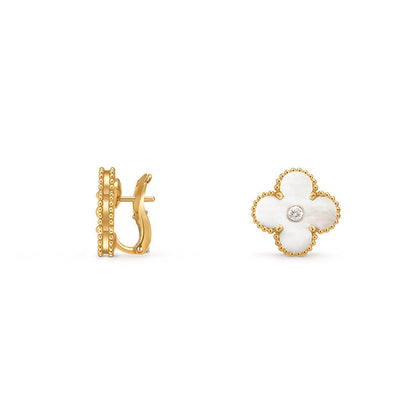 [Rani Jewelry]CLOVER 15MM MOP DIAMOND EARRINGS COLLECTION
