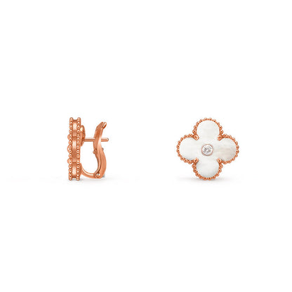 [Rani Jewelry]CLOVER 15MM MOP DIAMOND EARRINGS COLLECTION