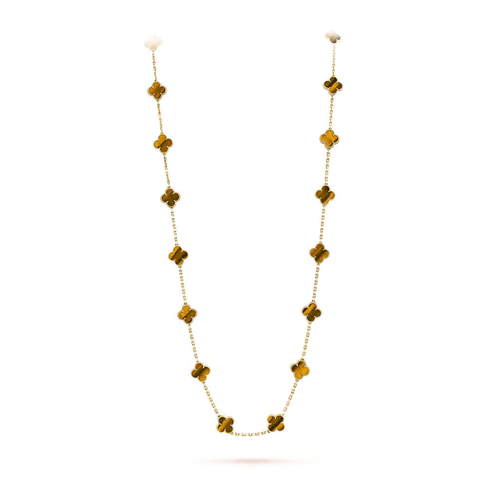 [Rani Jewelry]CLOVER 20 MOTIFS TIGER EYE ROSE GOLD