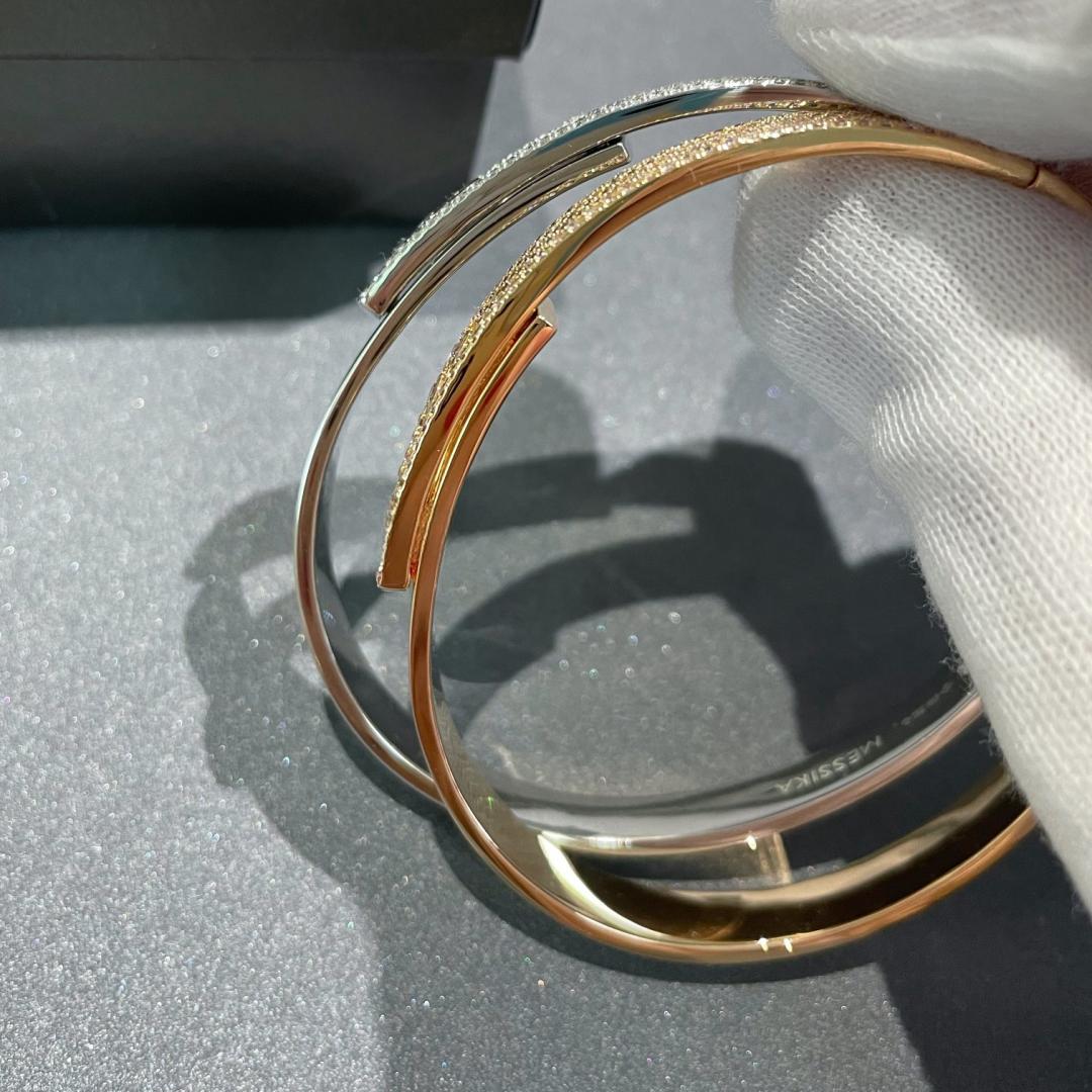 [Rani Jewelry]Move Noa Rose Gold Pavé Diamond Bangle Bracelet