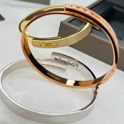 [Rani Jewelry]Move Noa Rose Gold Pavé Diamond Bangle Bracelet