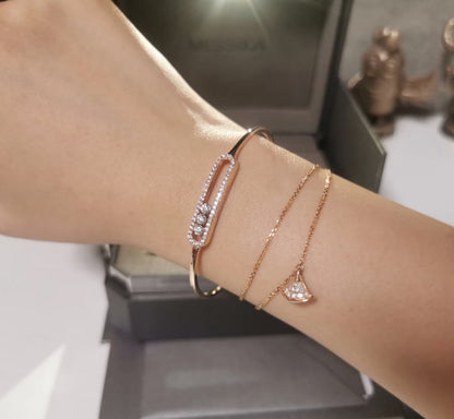 [Rani Jewelry]Move Pavé Diamond Bangle Bracelet M