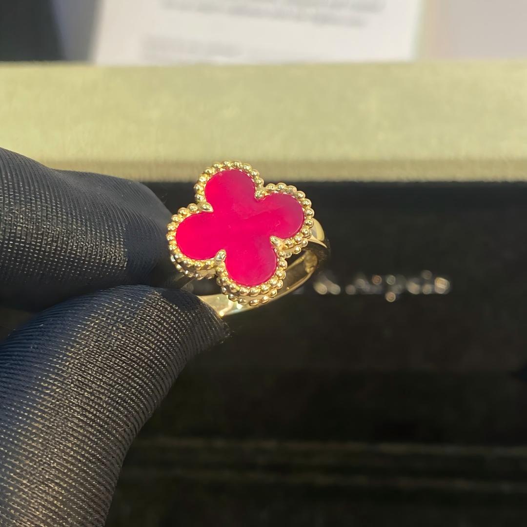 [Rani Jewelry]NEW CLOVER PINK ENAMEL RINGS