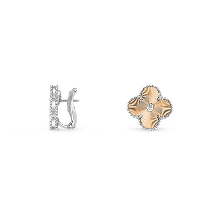[Rani Jewelry]CLOVER SILVER 15MM MOP DIAMOND EARRINGS COLLECTION