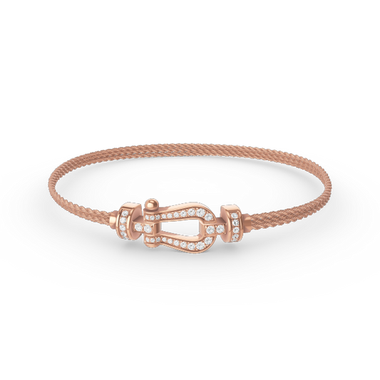 [Rani Jewelry]FORCE SMALL HORSESHOE  DIAMOND CHAIN ROPE BRACELET
