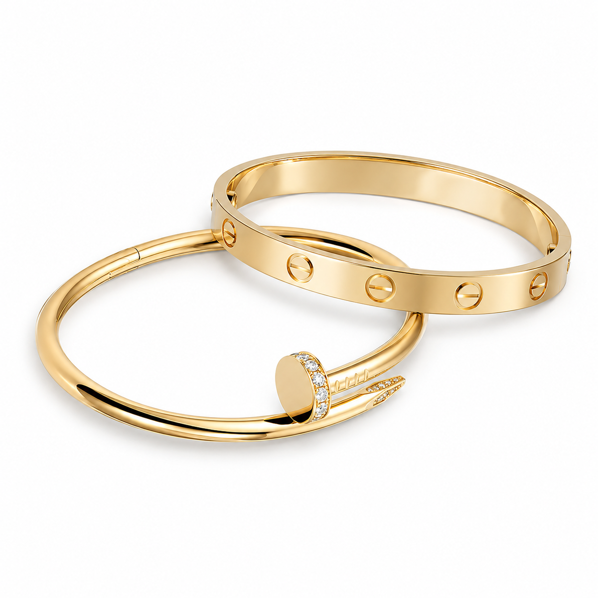 [Rani Jewelry] LOVE Classic & JUSTE Diamond Bracelet Stack Set