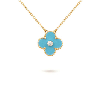 [Rani Jewelry]CLOVER 15MM DIAMOND SINGLE FLOWER NECKLACE COLLECTION