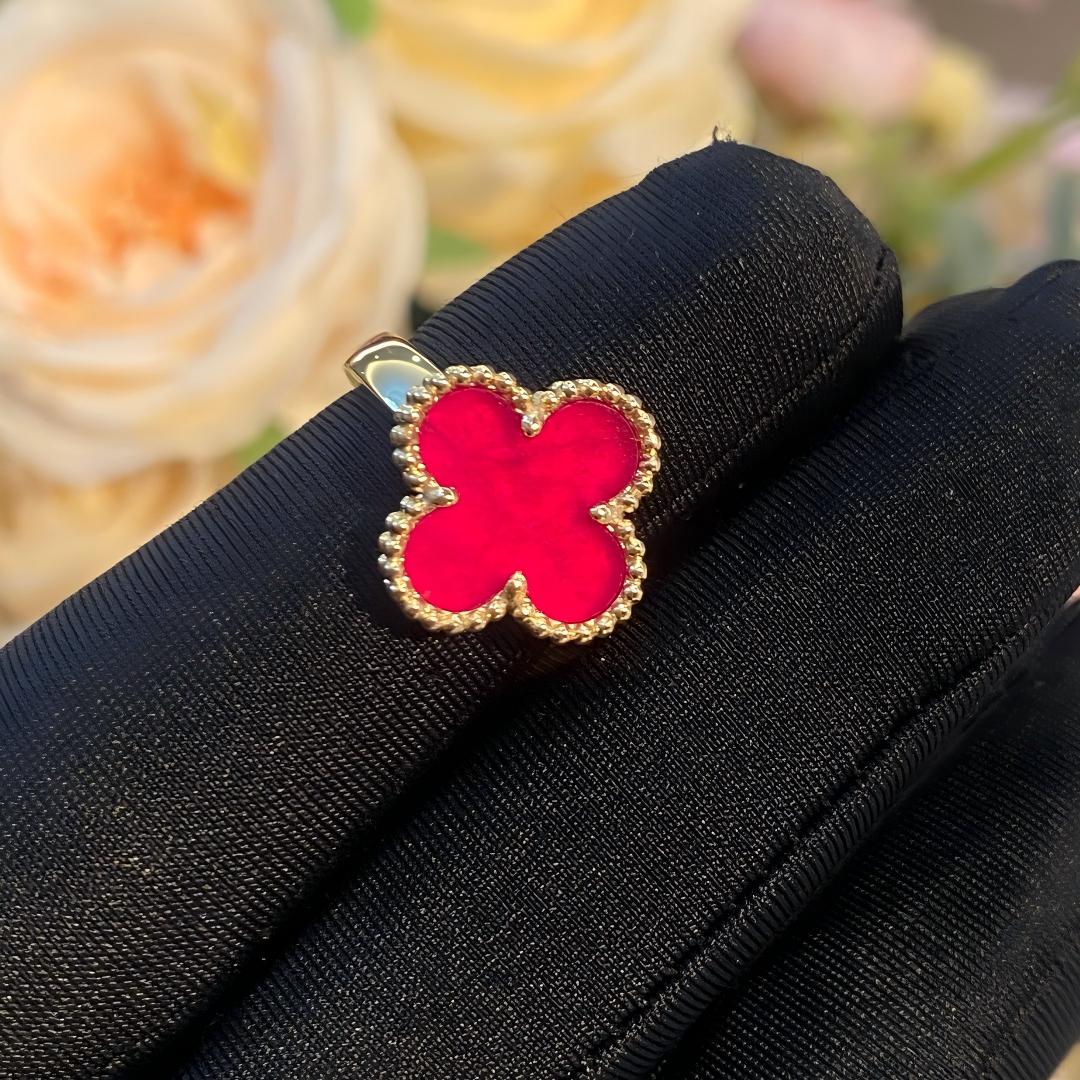 [Rani Jewelry]NEW CLOVER PINK ENAMEL RINGS