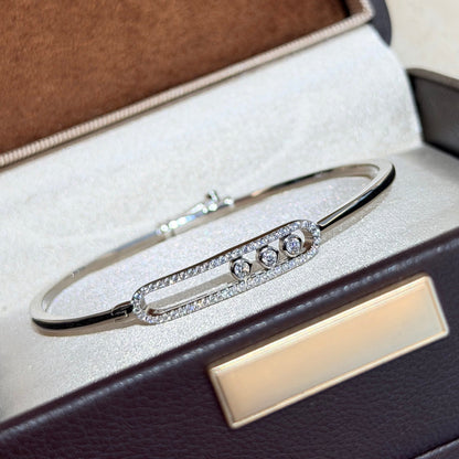 [Rani Jewelry]Move Pavé Diamond Bangle Bracelet M