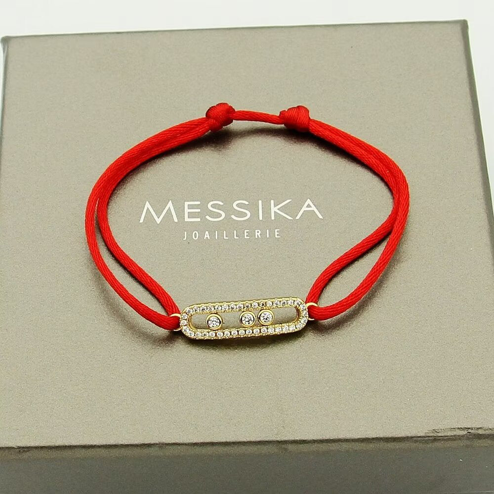 [Rani Jewelry]Messika Care(s) pink cord pavé bracelet