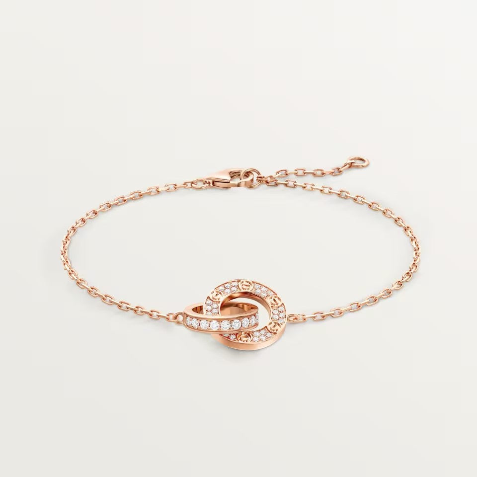 [Rani Jewelry] LOVE DOUBLE RING FULL DIAMOND BRACELET
