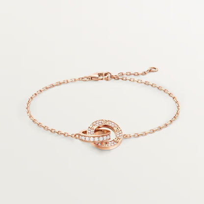 [Rani Jewelry] LOVE DOUBLE RING FULL DIAMOND BRACELET