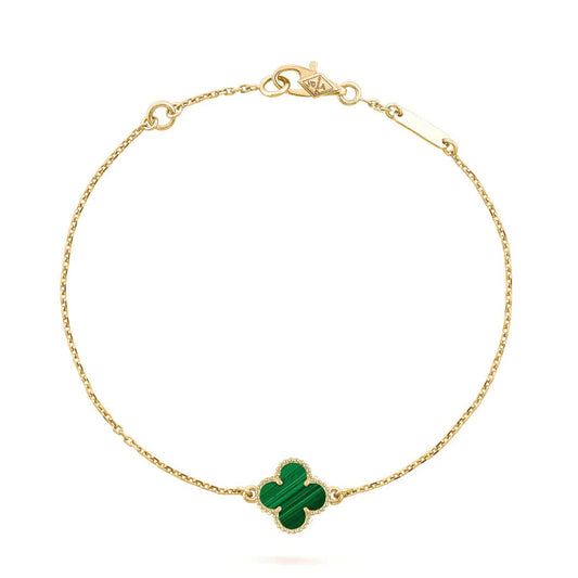 [Rani Jewelry]CLOVER BRACELET MALACHITE 1 MOTIF