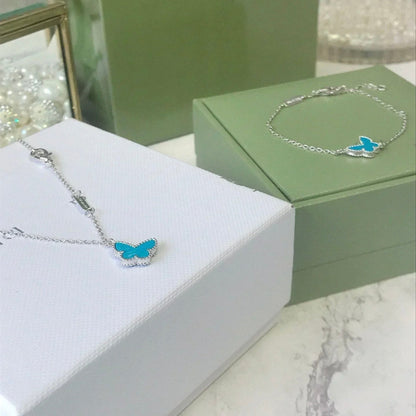 [Rani Jewelry]BUTTERFLY TURQUOISE BUTTERFLY BRACELET SILVER
