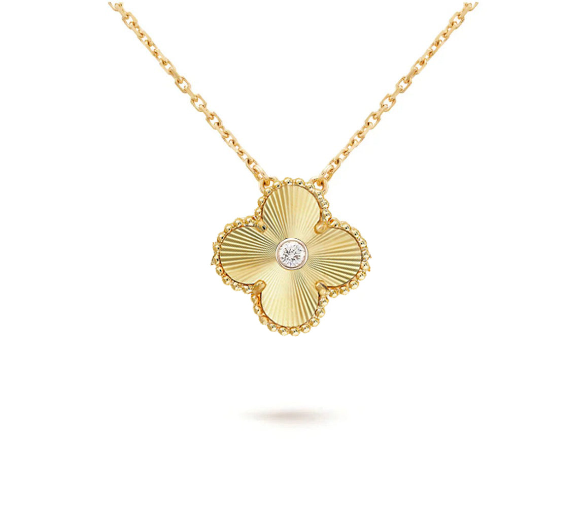 [Rani Jewelry]CLOVER 15MM DIAMOND SINGLE FLOWER NECKLACE COLLECTION
