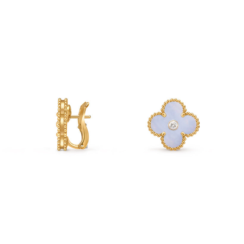 [Rani Jewelry]CLOVER 15MM MOP DIAMOND EARRINGS COLLECTION