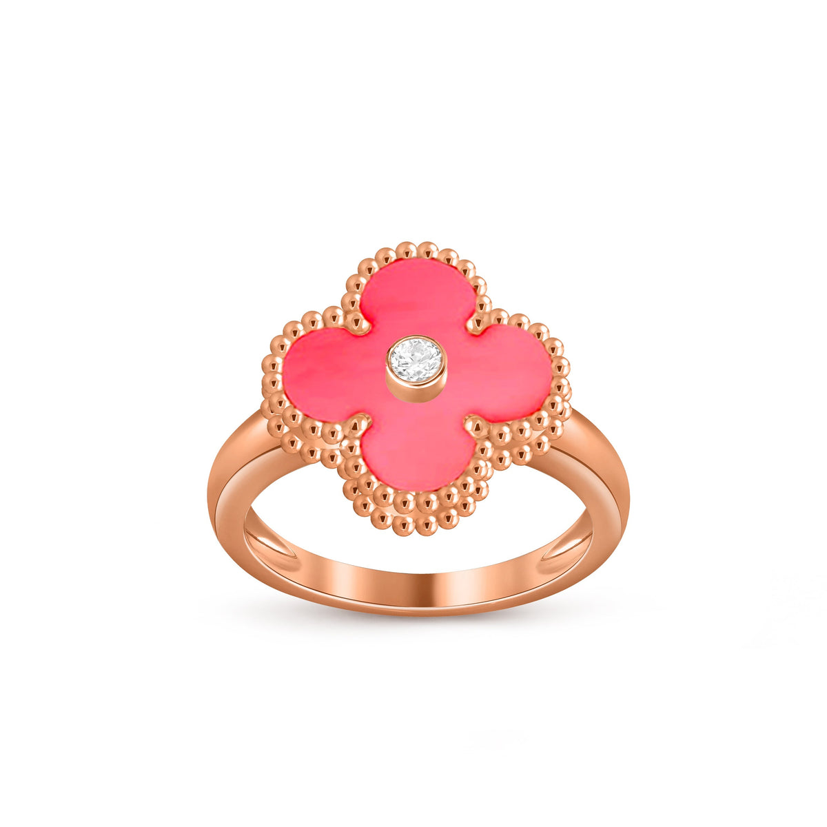 [Rani Jewelry]CLOVER DIAMOND RING ROSE GOLD COLLECTION