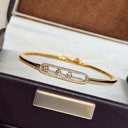 [Rani Jewelry]Move Pavé Diamond Bangle Bracelet M