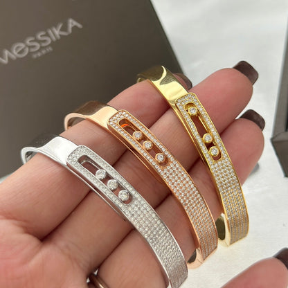 [Rani Jewelry]Move Noa Rose Gold Pavé Diamond Bangle Bracelet