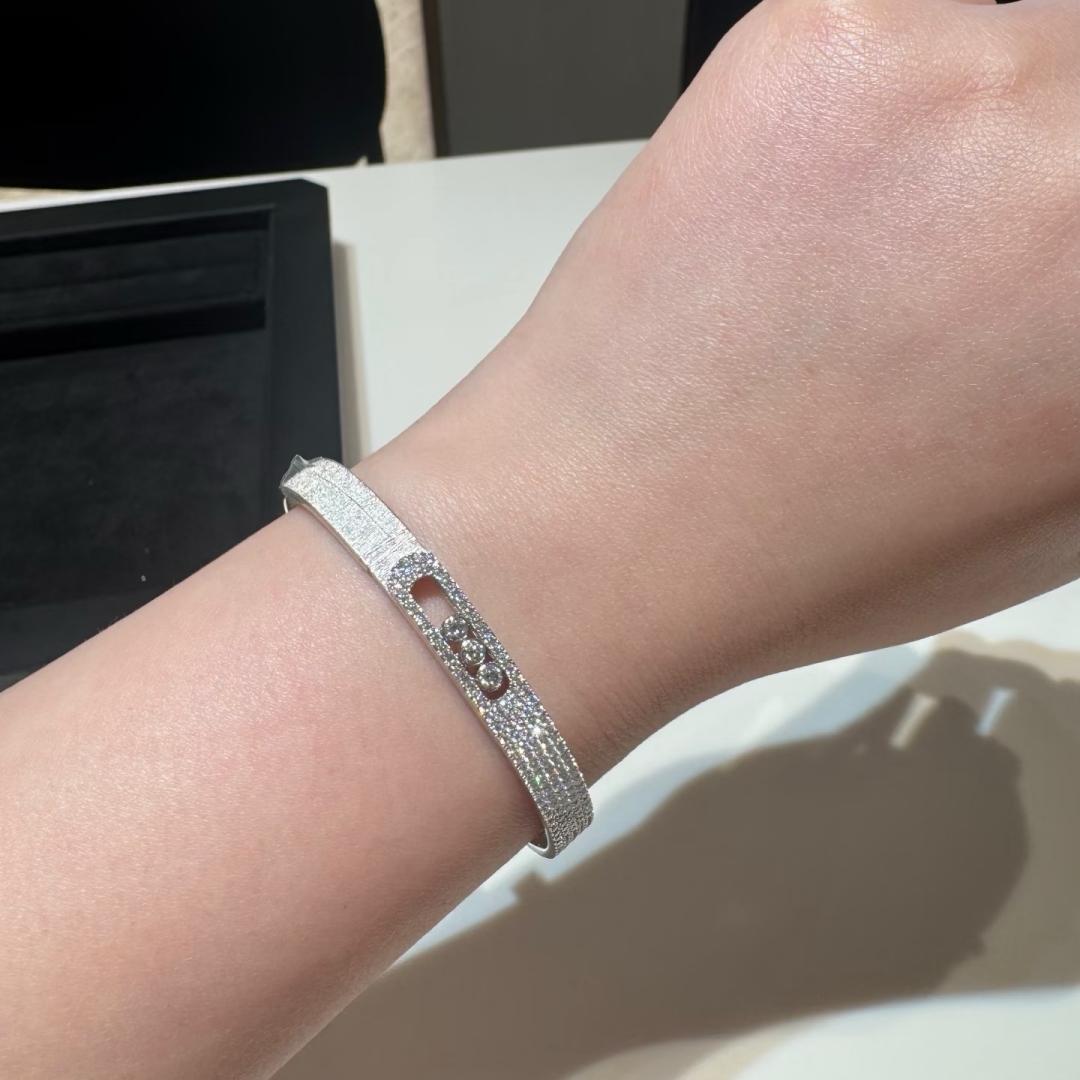 [Rani Jewelry]Move Noa Ciselé half pavé bangle