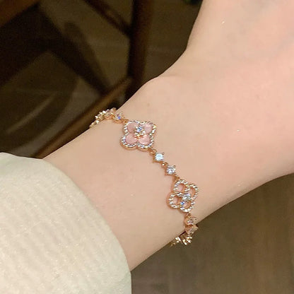 [Rani Jewelry]CLOVER 5 MOTIF PINK BLUE RED WHITE BRACELET
