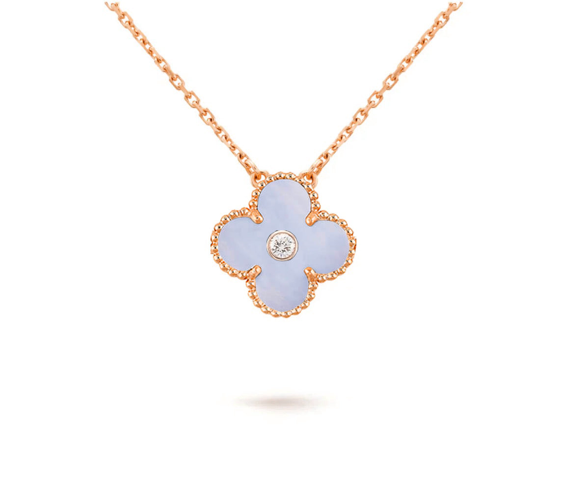 [Rani Jewelry]CLOVER 15MM DIAMOND SINGLE FLOWER NECKLACE COLLECTION