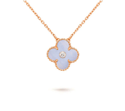 [Rani Jewelry]CLOVER 15MM DIAMOND SINGLE FLOWER NECKLACE COLLECTION