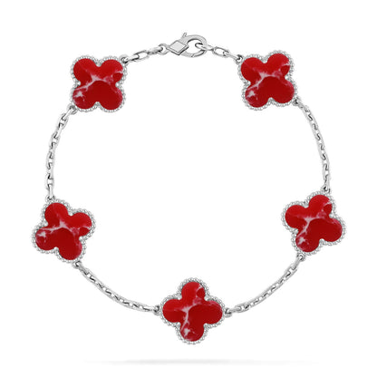 [Rani Jewelry]CLOVER 5 MOTIF RED PATTERN BRACELET COLLECTION