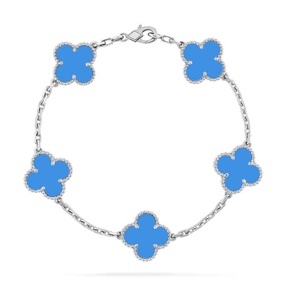 [Rani Jewelry] CLOVER 5 MOTIF BLUE AGATE BRACELET COLLECTION