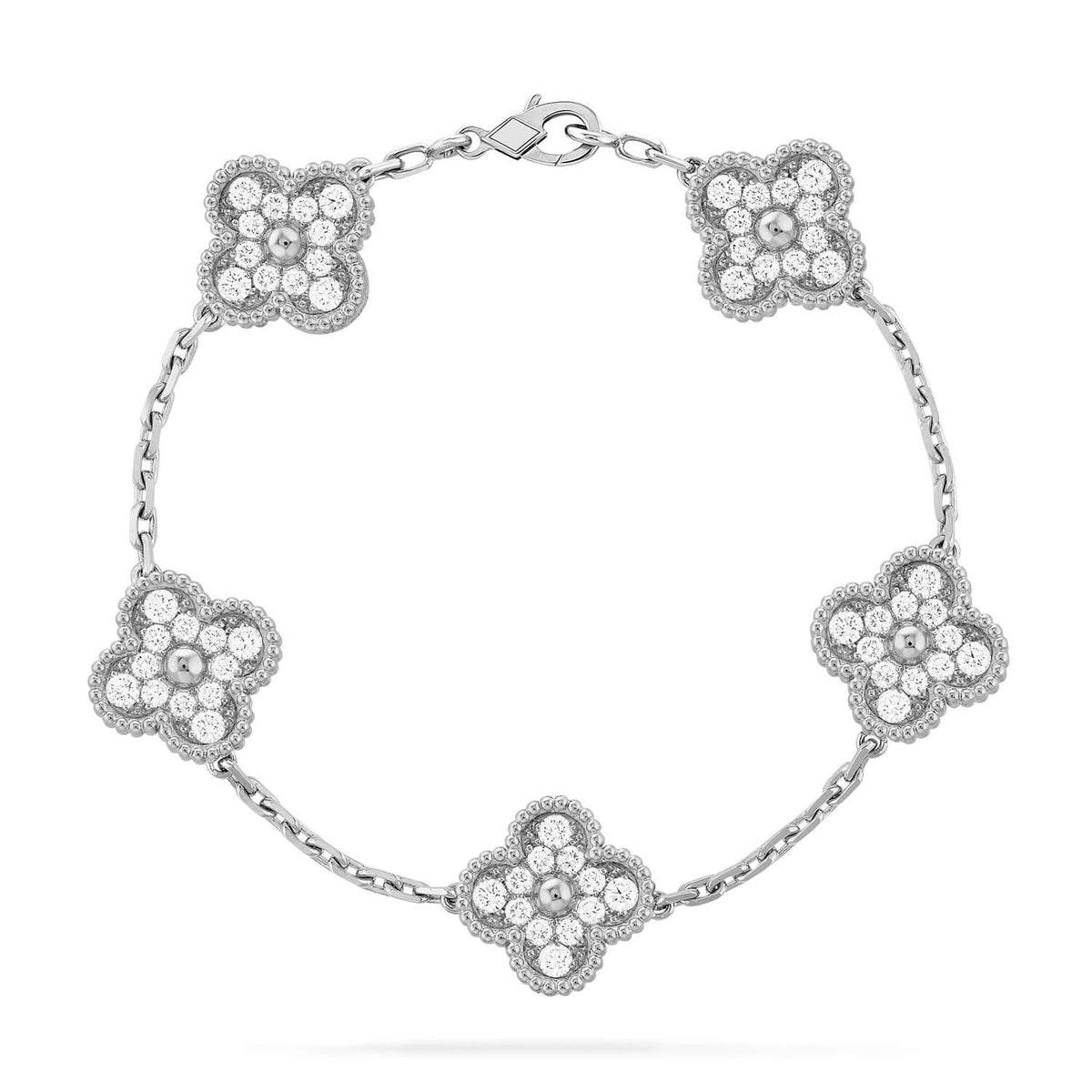 [Rani Jewelry] CLOVER 5 MOTIF FULL DIAMOND BRACELET COLLECTION