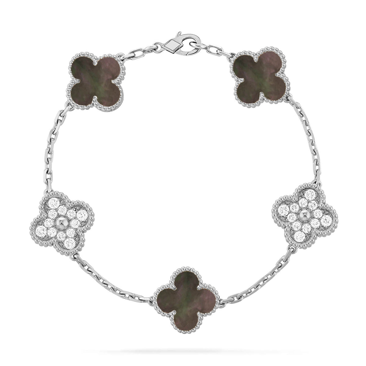 [Rani Jewelry] CLOVER 5 MOTIF GRAY MOP BRACELET COLLECTION
