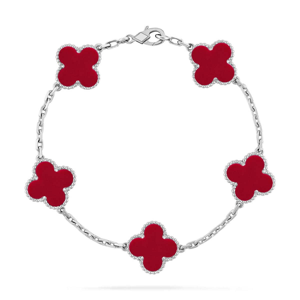 [Rani Jewelry] CLOVER 5 MOTIF RED CORNELIAN BRACELET COLLECTION