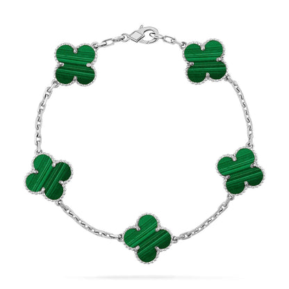 [Rani Jewelry] CLOVER 5 MOTIF MALACHITE BRACELET COLLECTION