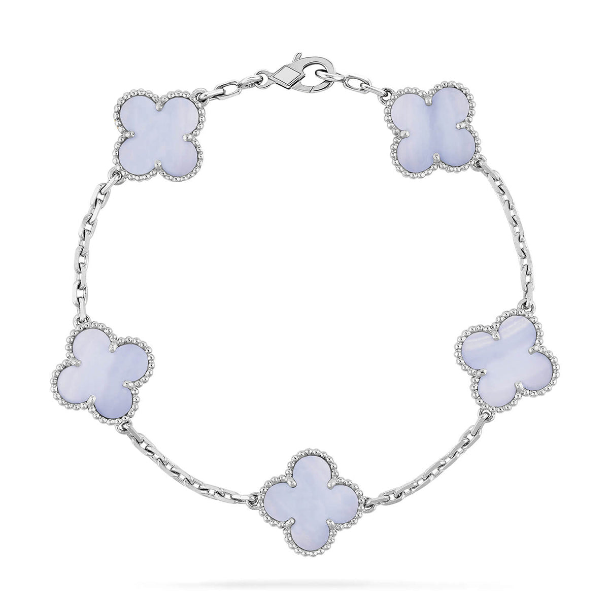 [Rani Jewelry] CLOVER 5 MOTIF PURPLE CHALCEDONY BRACELET COLLECTION