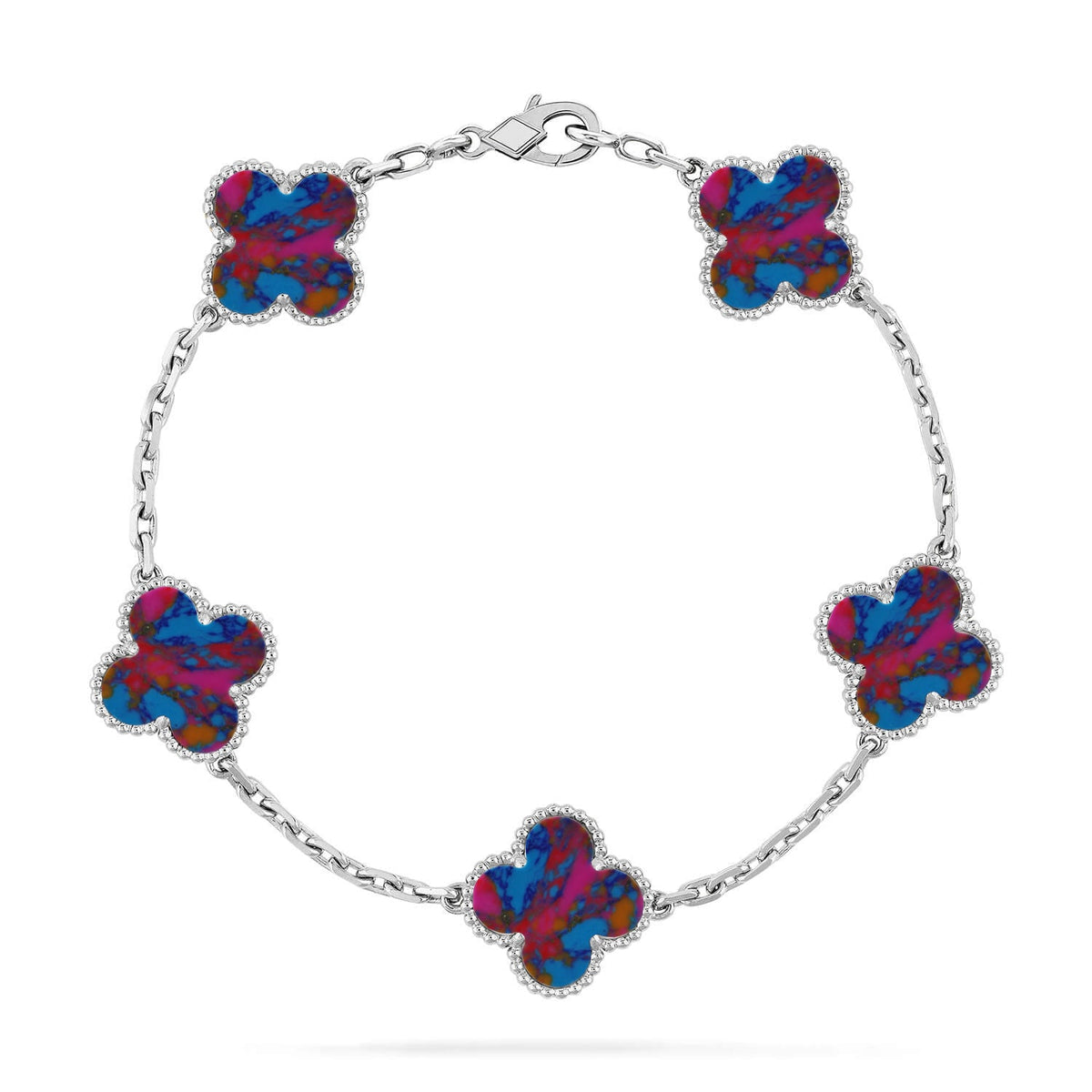 [Rani Jewelry]CLOVER 5 MOTIF COLOR GEMSTONES BRACELET COLLECTION