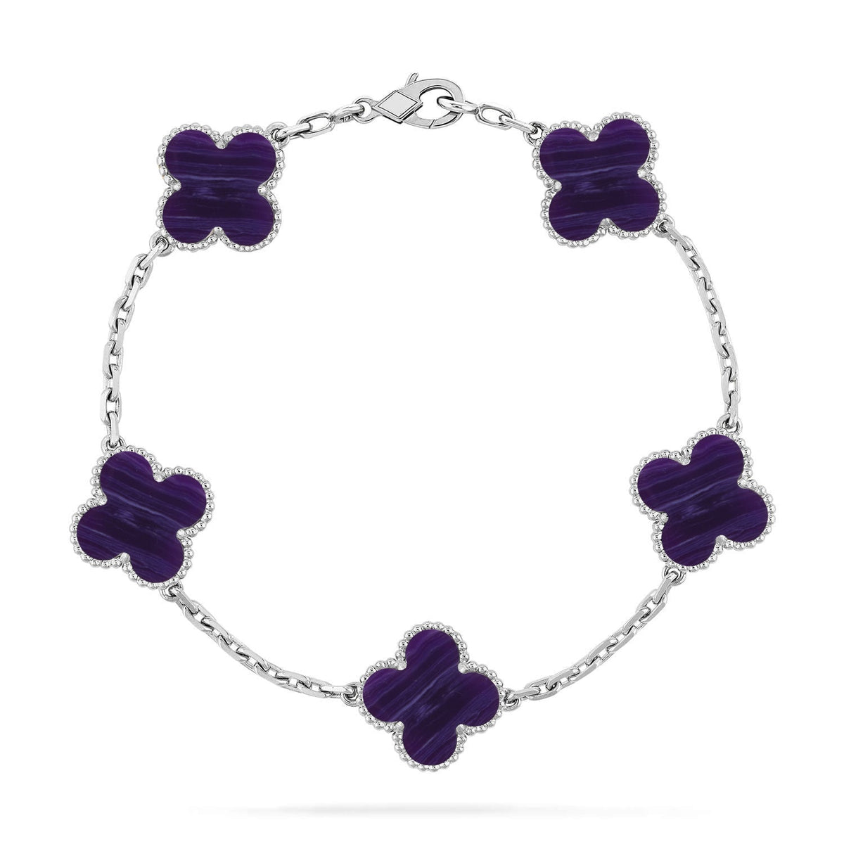 [Rani Jewelry]CLOVER 5 MOTIF PURPLE STRIPES BRACELET COLLECTION