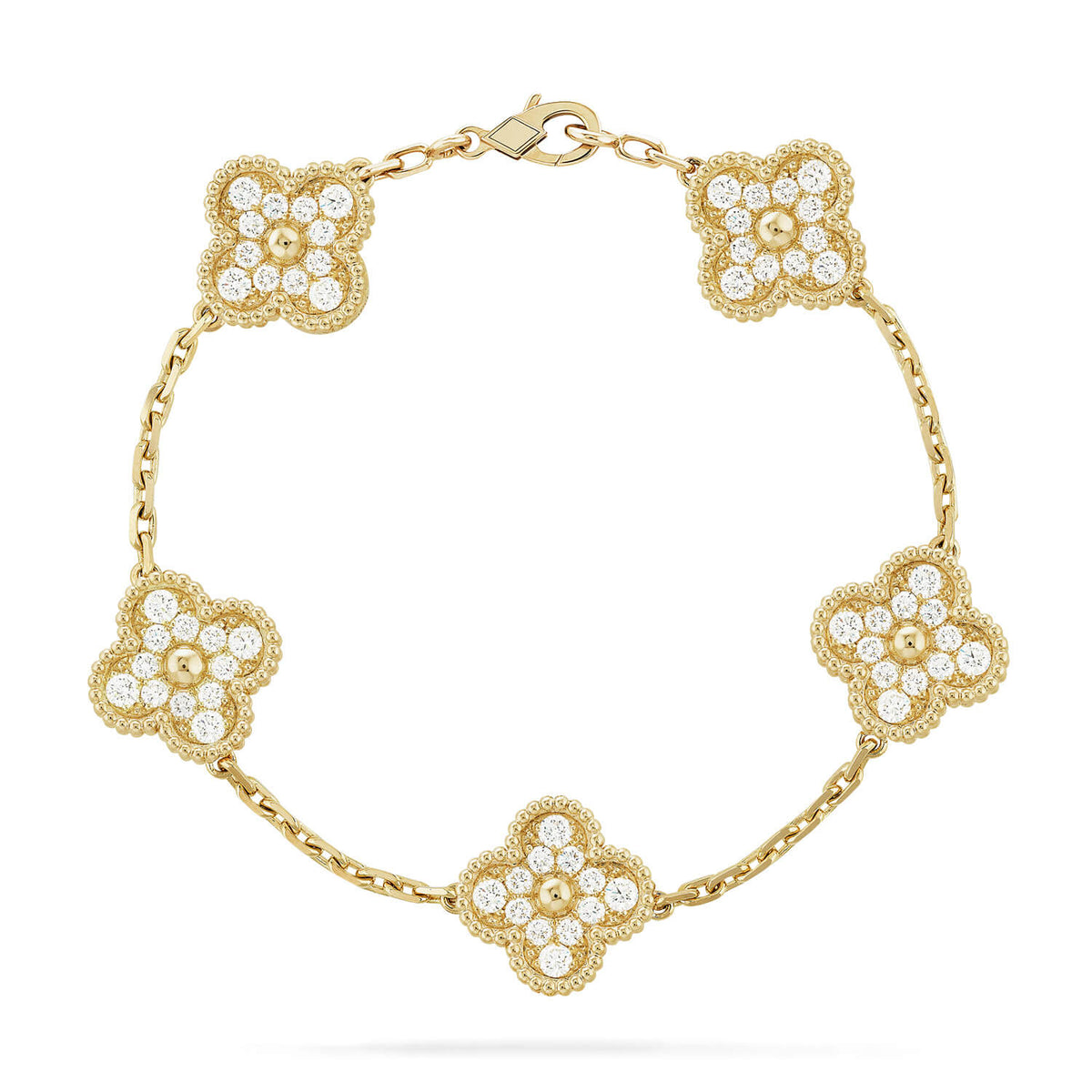 [Rani Jewelry] CLOVER 5 MOTIF FULL DIAMOND BRACELET COLLECTION