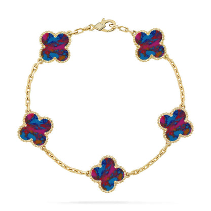 [Rani Jewelry]CLOVER 5 MOTIF COLOR GEMSTONES BRACELET COLLECTION