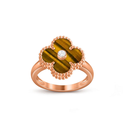 [Rani Jewelry]CLOVER DIAMOND RING ROSE GOLD COLLECTION