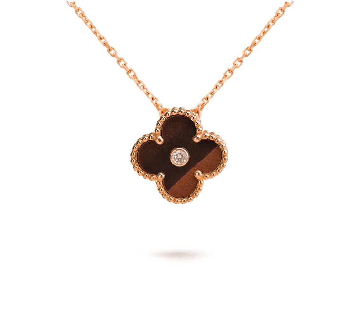 [Rani Jewelry]CLOVER 15MM DIAMOND SINGLE FLOWER NECKLACE COLLECTION