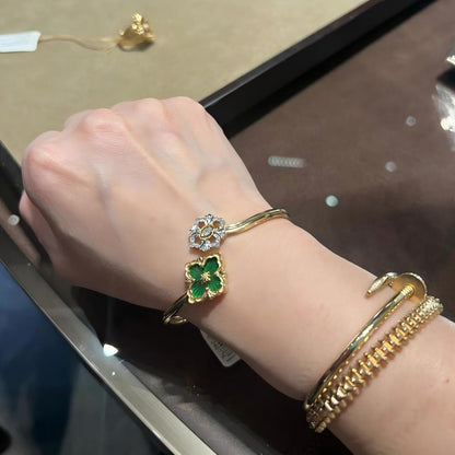 [Rani Jewelry JEWELRY] OPERA TULLE  GOLD BRACELET WITH ENAMEL BACKGROUND