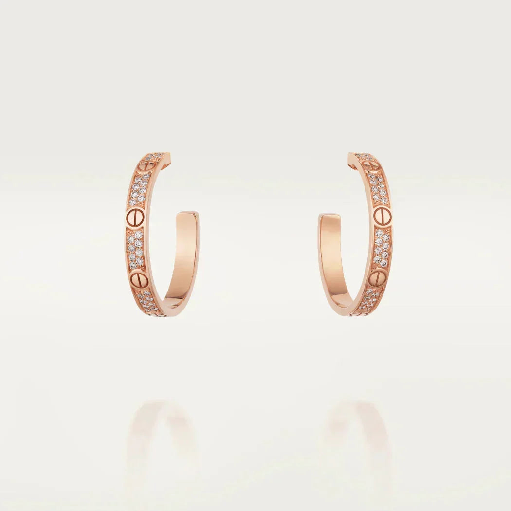 [Rani Jewelry] LOVE EARRINGS 3.6MM DIAMOND PAVED