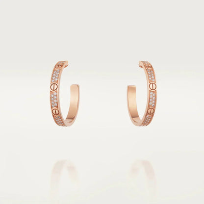 [Rani Jewelry] LOVE EARRINGS 3.6MM DIAMOND PAVED