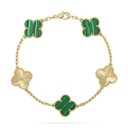[Rani Jewelry] CLOVER 5 MOTIF MALACHITE BRACELET COLLECTION