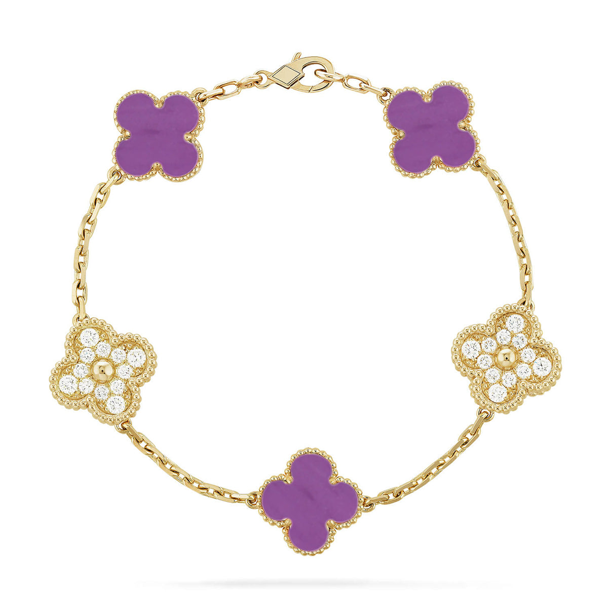[Rani Jewelry] CLOVER 5 MOTIF VIOLET BRACELET COLLECTION