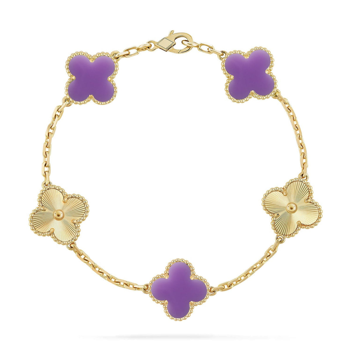 [Rani Jewelry]CLOVER 5 MOTIF LIGHT PURPLE BRACELET COLLECTION