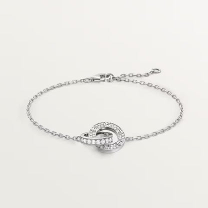 [Rani Jewelry] LOVE DOUBLE RING FULL DIAMOND BRACELET