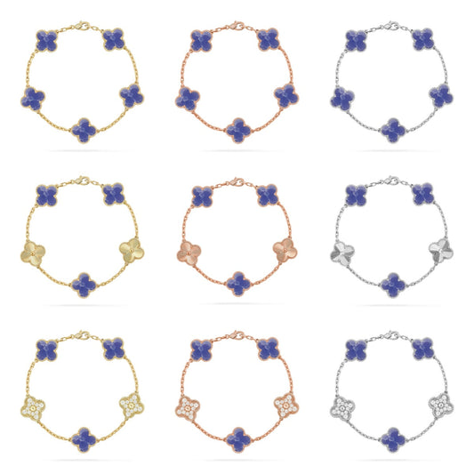 [Rani Jewelry]CLOVER 5 MOTIF BLUE VEINS BRACELET COLLECTION